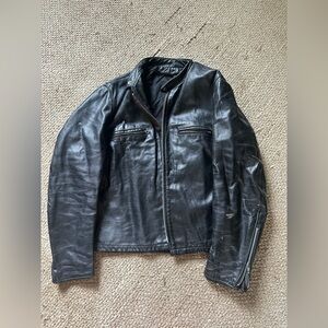Real leather biker jacket